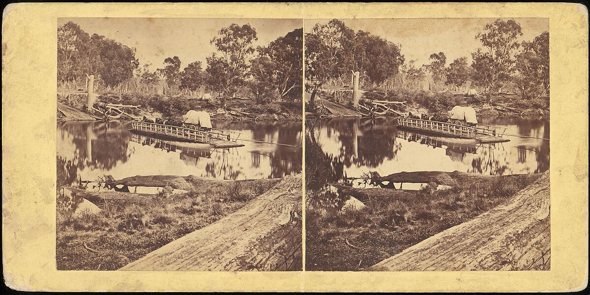 Golbourn Punt at Seymour, Australia, Unknown, Albumen silver prints 