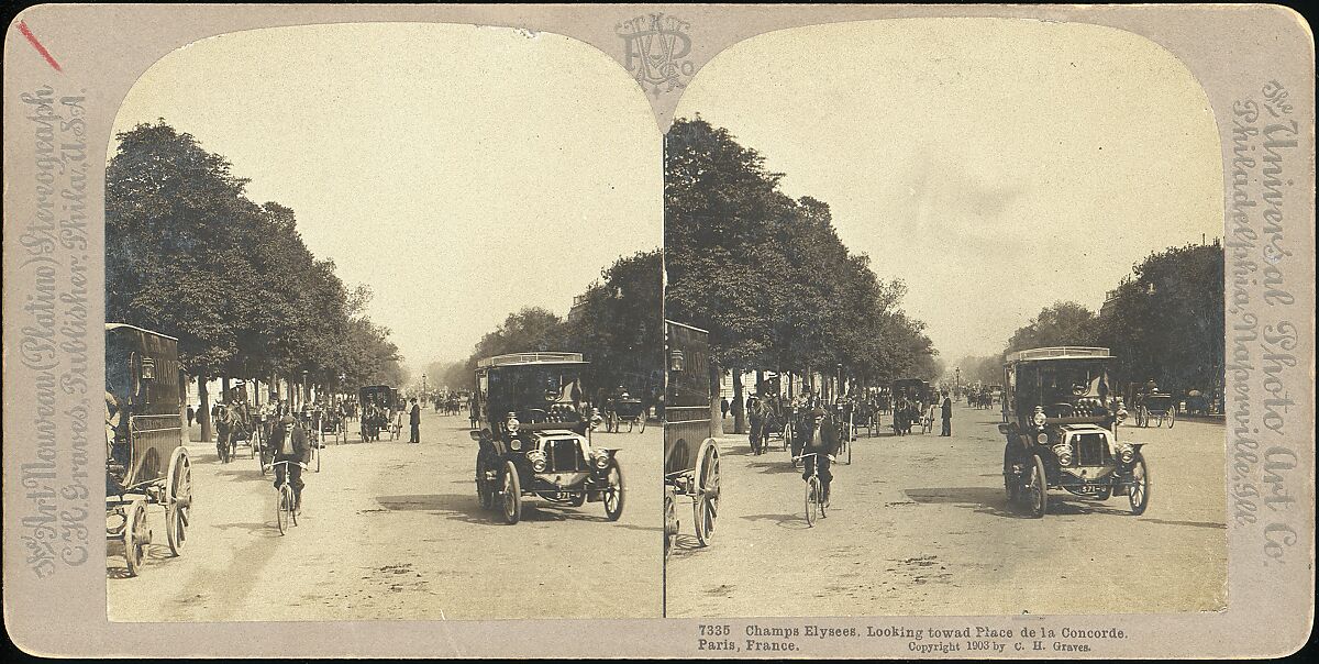 [Pair of Stereograph Views of Early Automobiles], C. H. Graves (American), Albumen silver prints