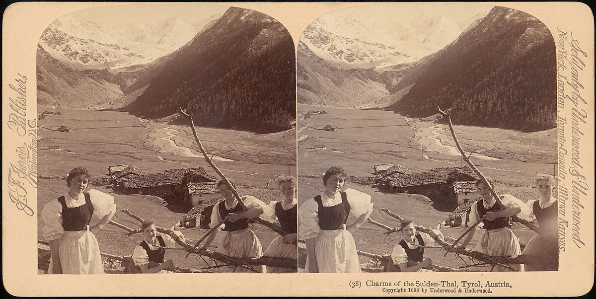 [Group of 5 Stereograph Views of Austria], Franz Richard Unterberger (Austrian), Albumen silver prints