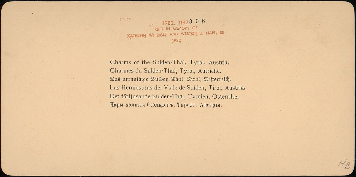 [Group of 5 Stereograph Views of Austria], Franz Richard Unterberger (Austrian), Albumen silver prints