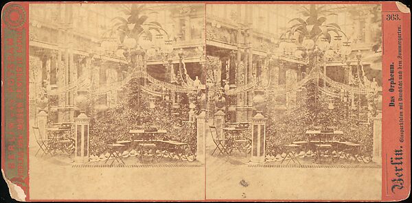 [Group of 4 Stereograph Views of Berlin Beer Gardens], Strohmeyer &amp; Wyman (American), Albumen silver prints