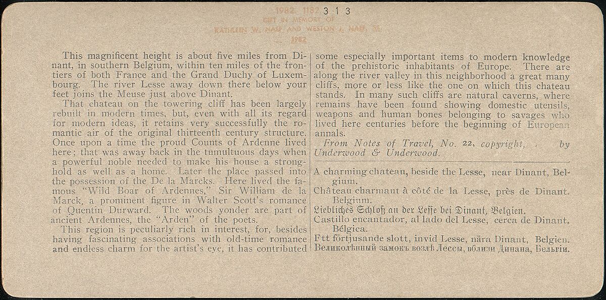 [Group of 3 Stereograph Views of Belgium], Underwood &amp; Underwood (American), Albumen silver prints
