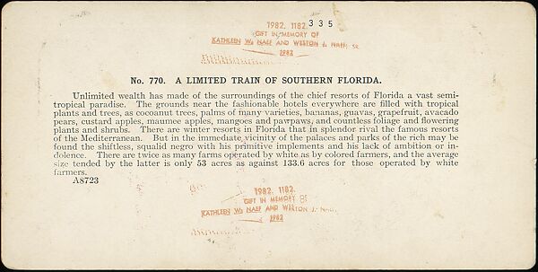 [Group of 71 Stereograph Views of African-Americans and Early Black American Culture, including Colloquial Black Humor], Francis Hendricks (American, Syracuse, New York), Albumen silver prints