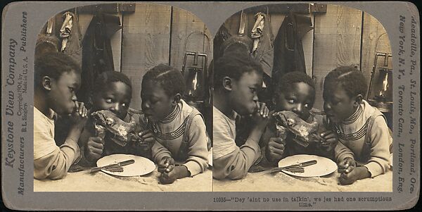 [Group of 71 Stereograph Views of African-Americans and Early Black American Culture, including Colloquial Black Humor], Francis Hendricks (American, Syracuse, New York), Albumen silver prints
