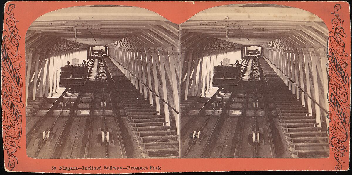 [Group of 3 Stereograph Views of Bridges and Railways at Niagara], American Scenery (American), Albumen silver prints 