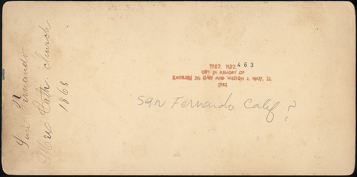 [Group of 4 Stereograph Views of California Missions], M. Rieder (American), Albumen silver prints