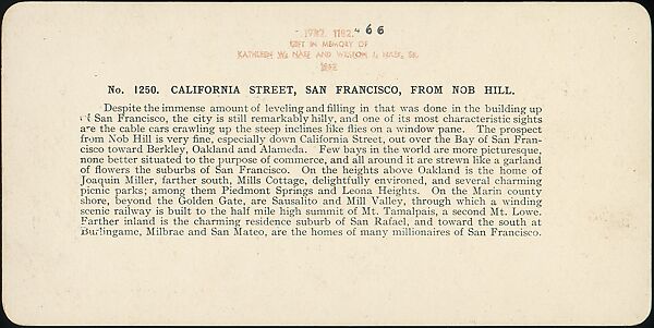 [Group of 26 Stereograph Views of San Francisco, California], Continent Stereoscopic Company (New York), Albumen silver prints