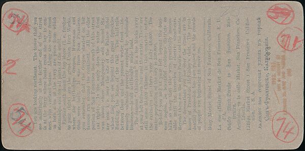 [Group of 26 Stereograph Views of San Francisco, California], Continent Stereoscopic Company (New York), Albumen silver prints