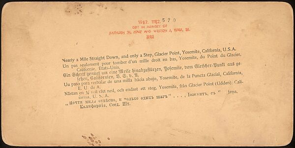 [Group of 100 Stereograph Views of California Nature and Landscapes With a Focus on Yosemite], Keystone View Company, Albumen silver prints