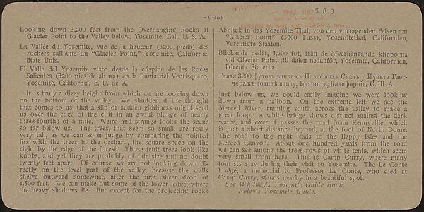 [Group of 100 Stereograph Views of California Nature and Landscapes With a Focus on Yosemite], Keystone View Company, Albumen silver prints