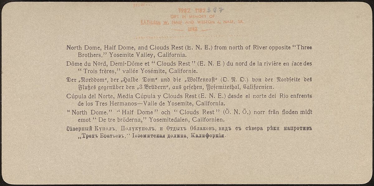 [Group of 23 Stereograph Views of Yosemite Valley Housed in Original Publisher's Box], Underwood &amp; Underwood (American), Albumen silver prints