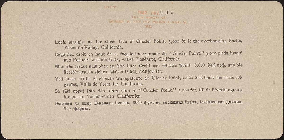 [Group of 23 Stereograph Views of Yosemite Valley Housed in Original Publisher's Box], Underwood &amp; Underwood (American), Albumen silver prints