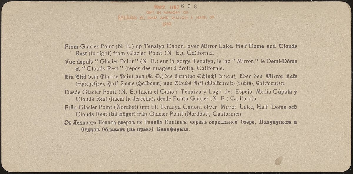 [Group of 23 Stereograph Views of Yosemite Valley Housed in Original Publisher's Box], Underwood &amp; Underwood (American), Albumen silver prints