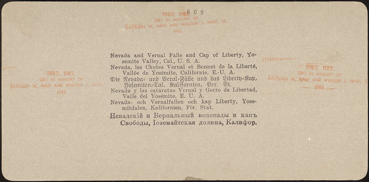 [Group of 23 Stereograph Views of Yosemite Valley Housed in Original Publisher's Box], Underwood &amp; Underwood (American), Albumen silver prints