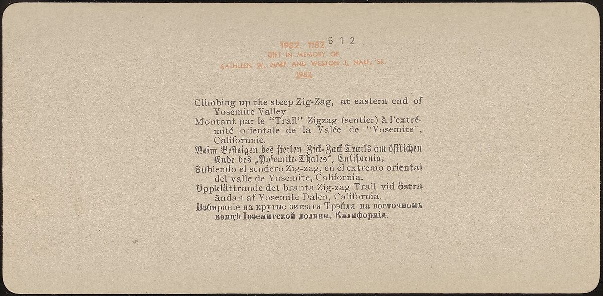 [Group of 23 Stereograph Views of Yosemite Valley Housed in Original Publisher's Box], Underwood &amp; Underwood (American), Albumen silver prints