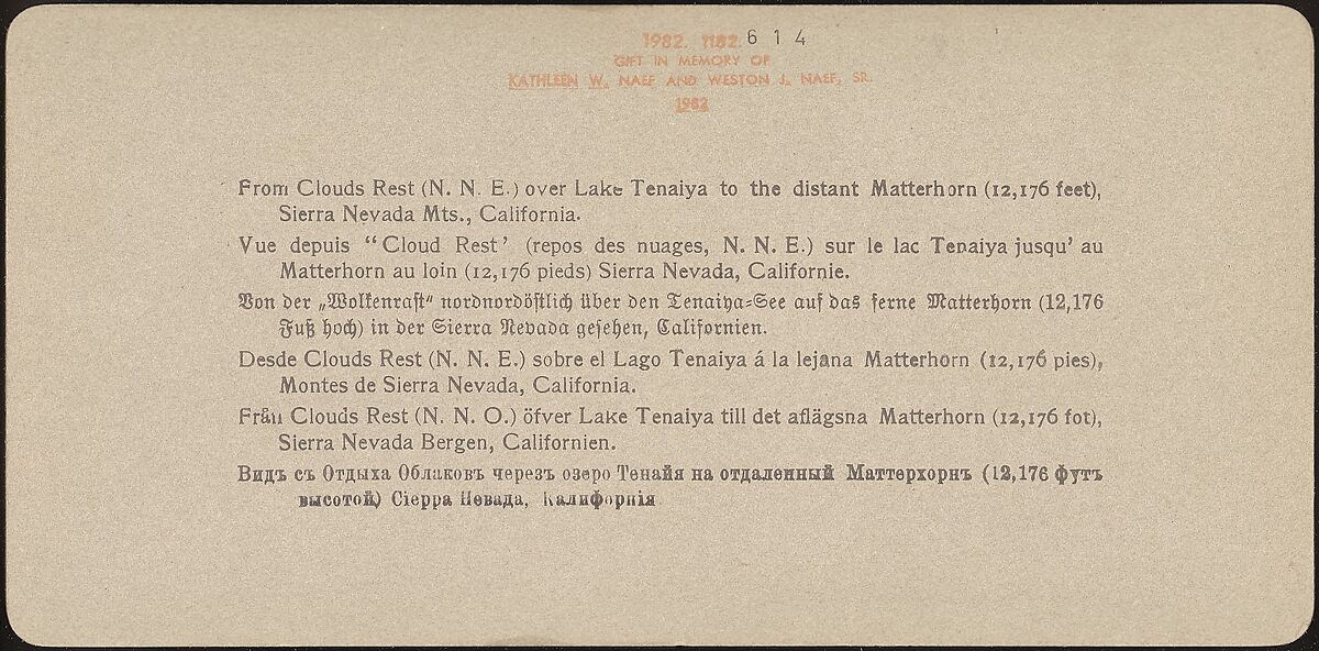 [Group of 23 Stereograph Views of Yosemite Valley Housed in Original Publisher's Box], Underwood &amp; Underwood (American), Albumen silver prints
