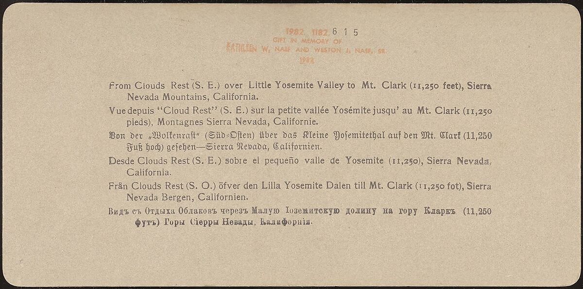 [Group of 23 Stereograph Views of Yosemite Valley Housed in Original Publisher's Box], Underwood &amp; Underwood (American), Albumen silver prints