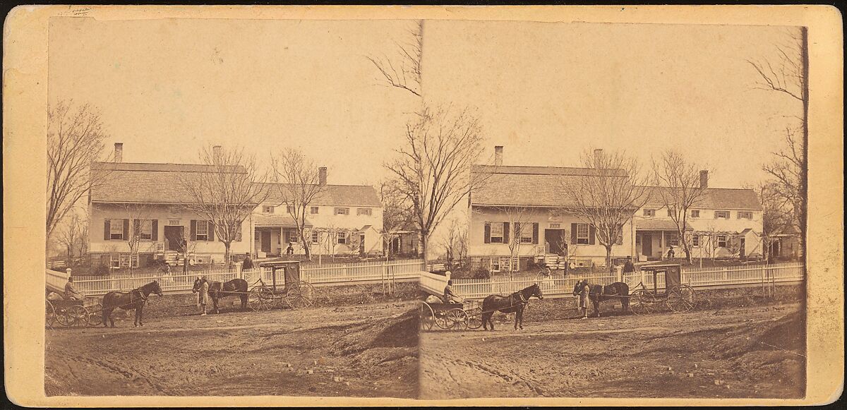 [Group of 9 Stereograph Views of Carriages, Stagecoaches, and Wagons], Unknown (American), Albumen silver prints