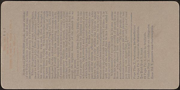 [Group of 12 Stereograph Views of Celebrities, Including Popes and Presidents], Underwood &amp; Underwood (American), Albumen silver prints