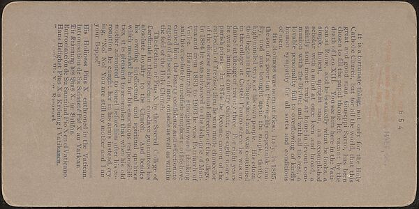 [Group of 12 Stereograph Views of Celebrities, Including Popes and Presidents], Underwood &amp; Underwood (American), Albumen silver prints