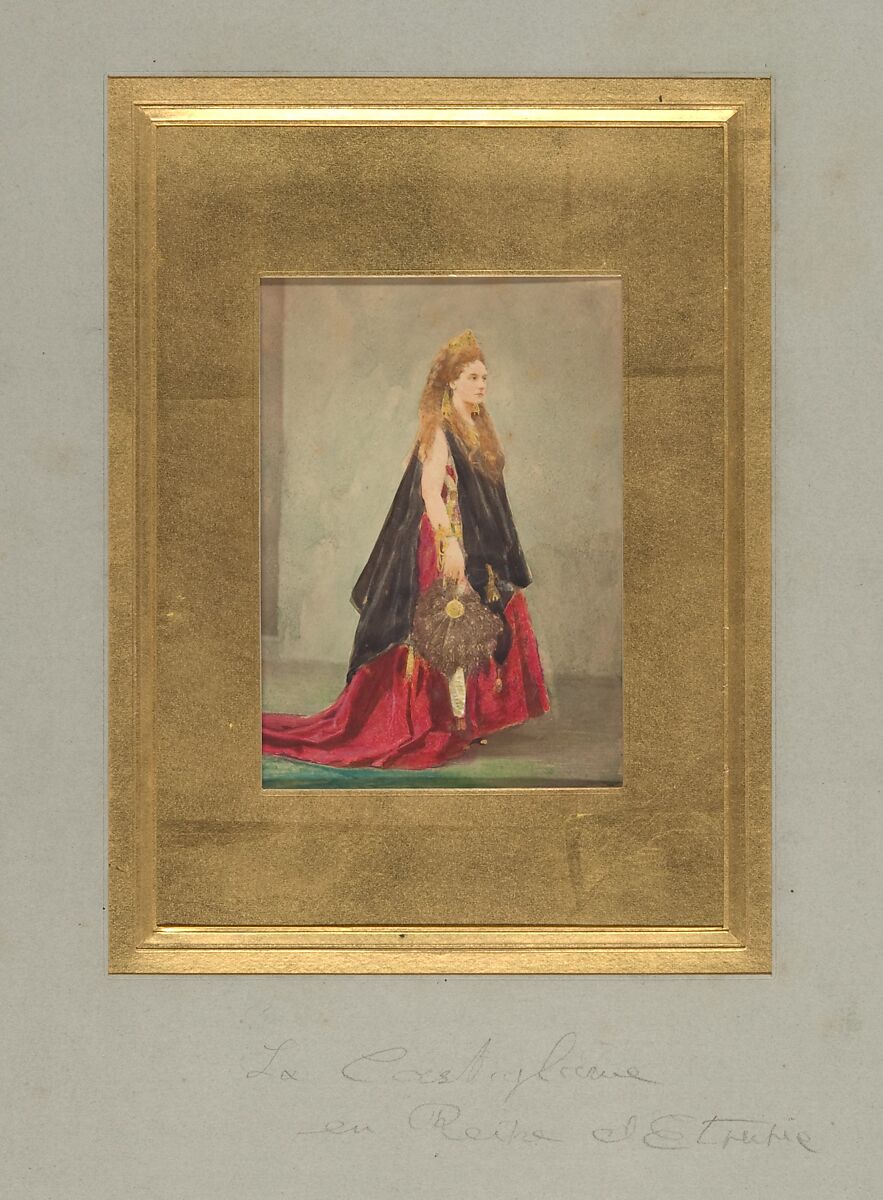 [Countess de Castiglione as the Queen of Etruria], Pierre-Louis Pierson (French, 1822–1913)  , et al, Albumen silver print from glass negative with applied color 