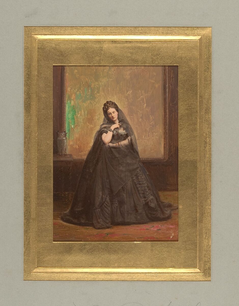 [Countess de Castiglione as Anne Boleyn], Pierre-Louis Pierson (French, 1822–1913)  , et al, Albumen silver print from glass negative with applied color 