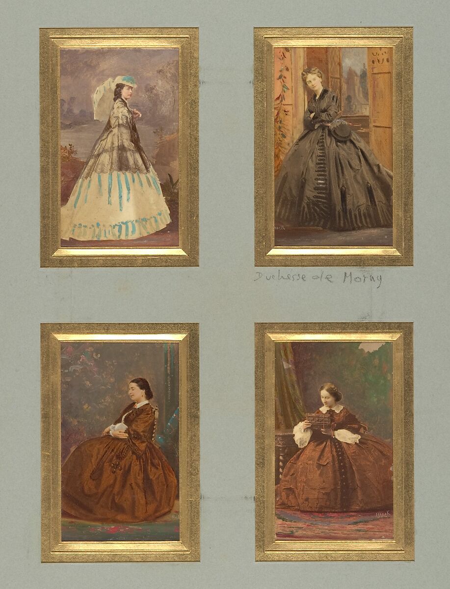 [Unknown Sitters and Duchesse de Morny], Pierre-Louis Pierson (French, 1822–1913)  , et al, Albumen silver prints from glass negatives with applied color 