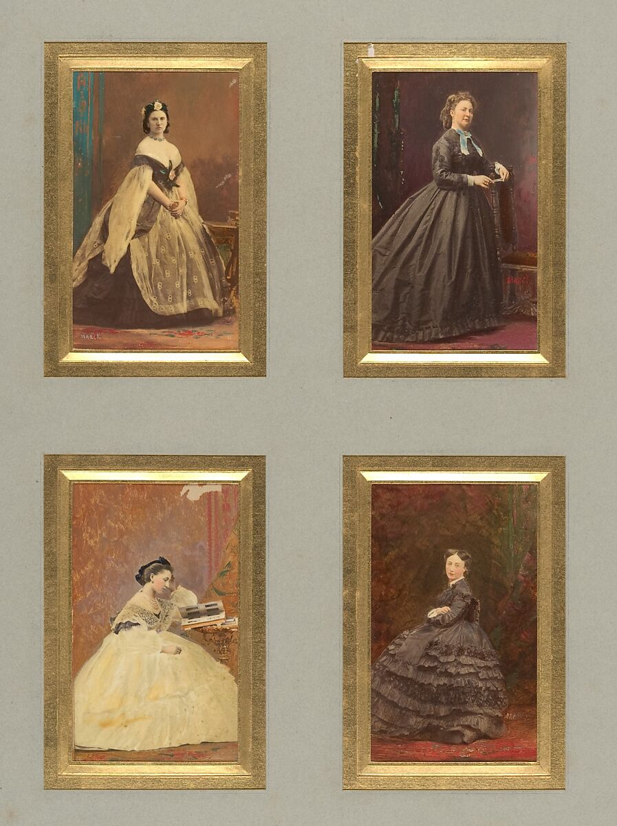[Unknown Sitters], Pierre-Louis Pierson (French, 1822–1913)  , et al, Albumen silver prints from glass negatives with applied color 