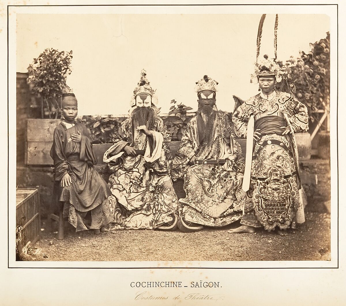 Costumes de Théâtre, Saïgon, Cochinchine, Emile Gsell (French, Sainte-Marie-aux-Mines 1838–1879 Vietnam), Albumen silver print from glass negative 