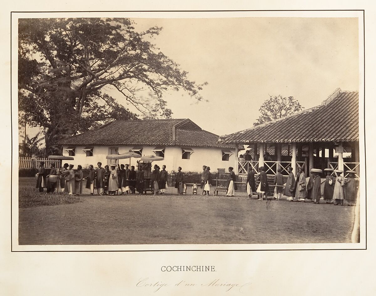 Cortège d'un mariage, Cochinchine, Emile Gsell (French, Sainte-Marie-aux-Mines 1838–1879 Vietnam), Albumen silver print from glass negative 