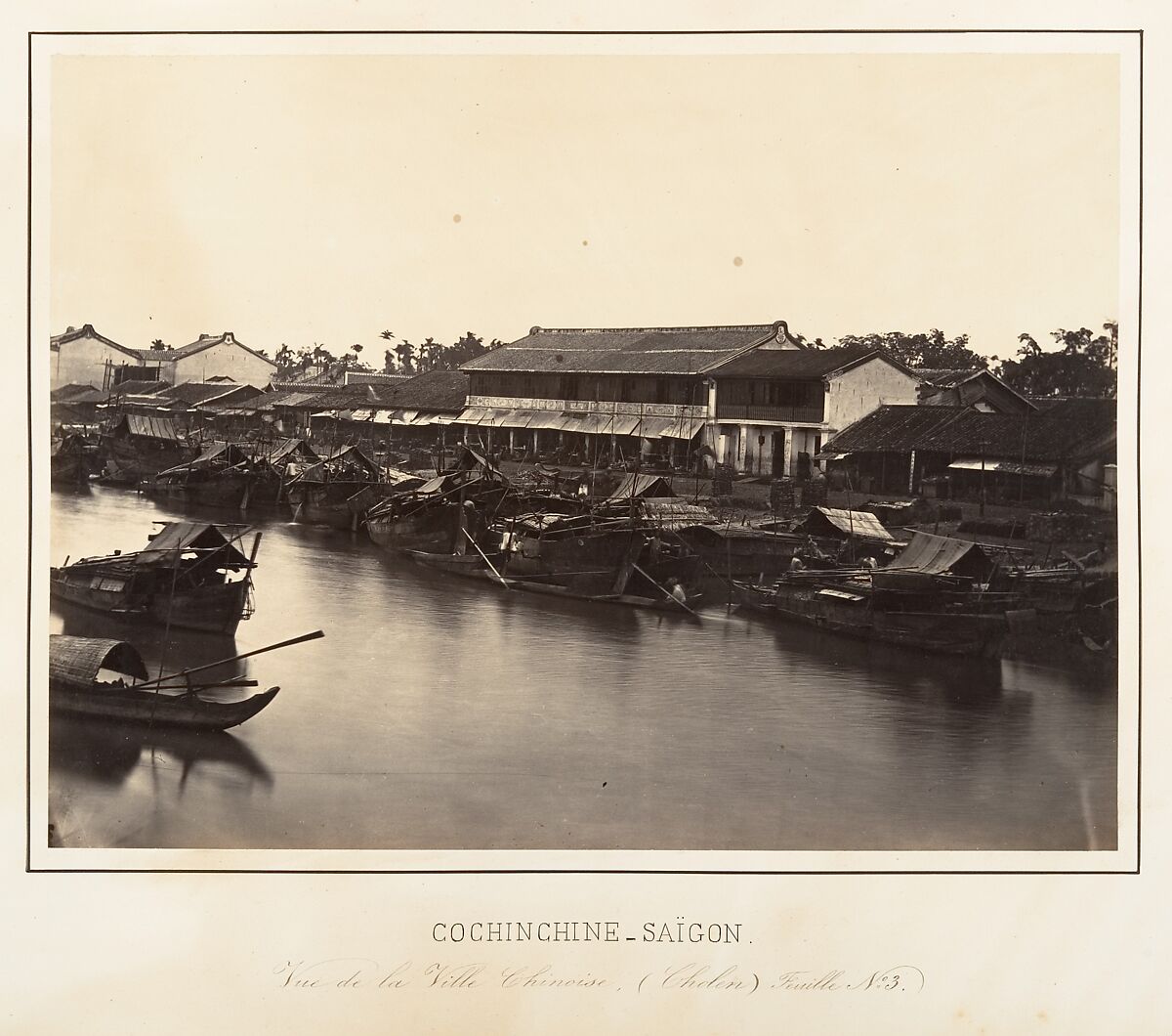 Vue de la Ville Chinoise (Cholen) Feuille No. 3, Saïgon, Cochinchine, Emile Gsell (French, Sainte-Marie-aux-Mines 1838–1879 Vietnam), Albumen silver print from glass negative 