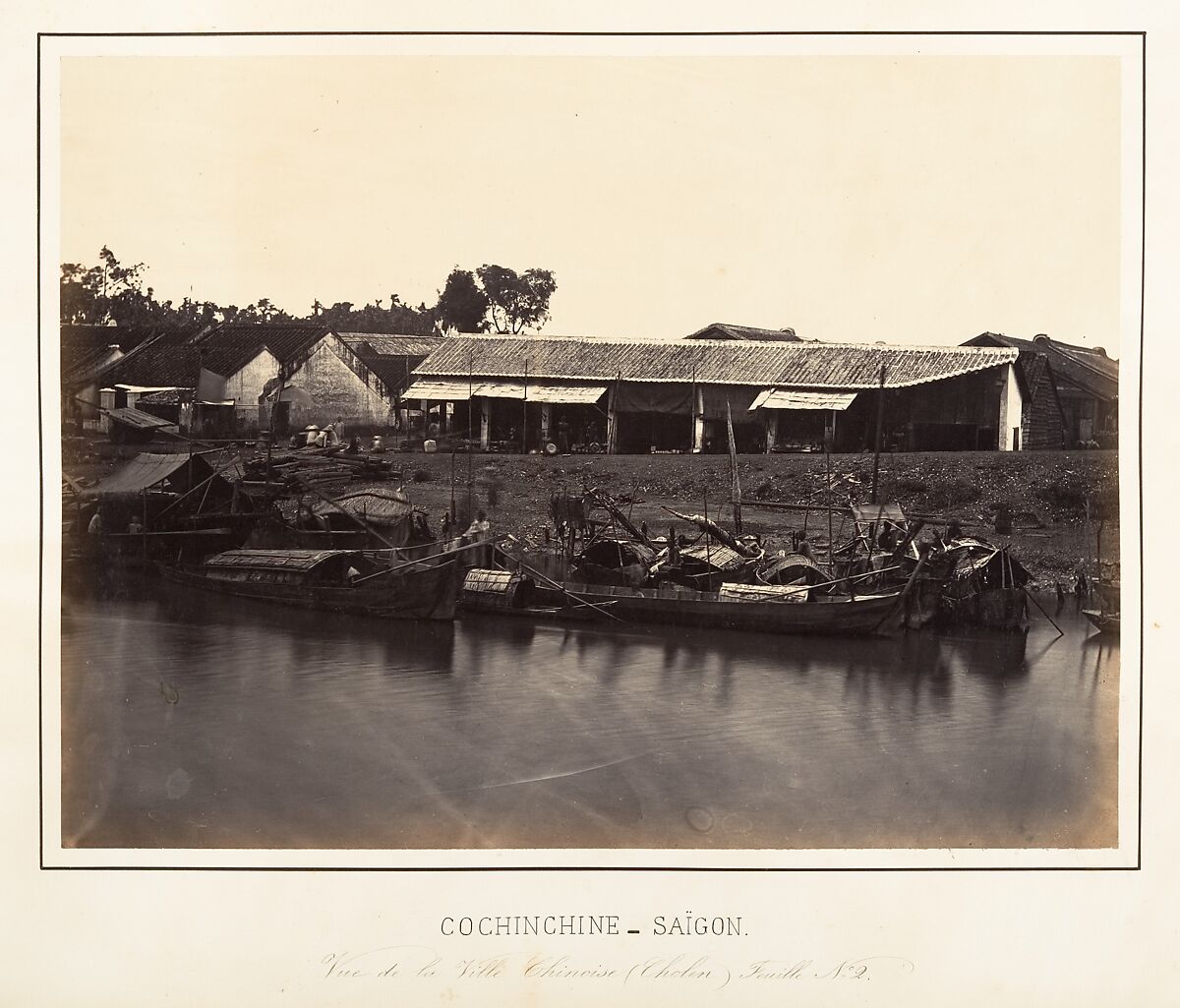 Vue de la Ville Chinoise (Cholen) Feuille No. 2, Saïgon, Cochinchine, Emile Gsell (French, Sainte-Marie-aux-Mines 1838–1879 Vietnam), Albumen silver print from glass negative 