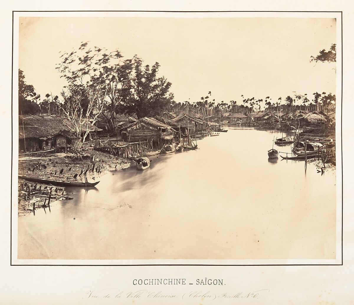 Vue de la Ville Chinoise (Cholen) Feuille No. 6, Saïgon, Cochinchine, Emile Gsell (French, Sainte-Marie-aux-Mines 1838–1879 Vietnam), Albumen silver print from glass negative 