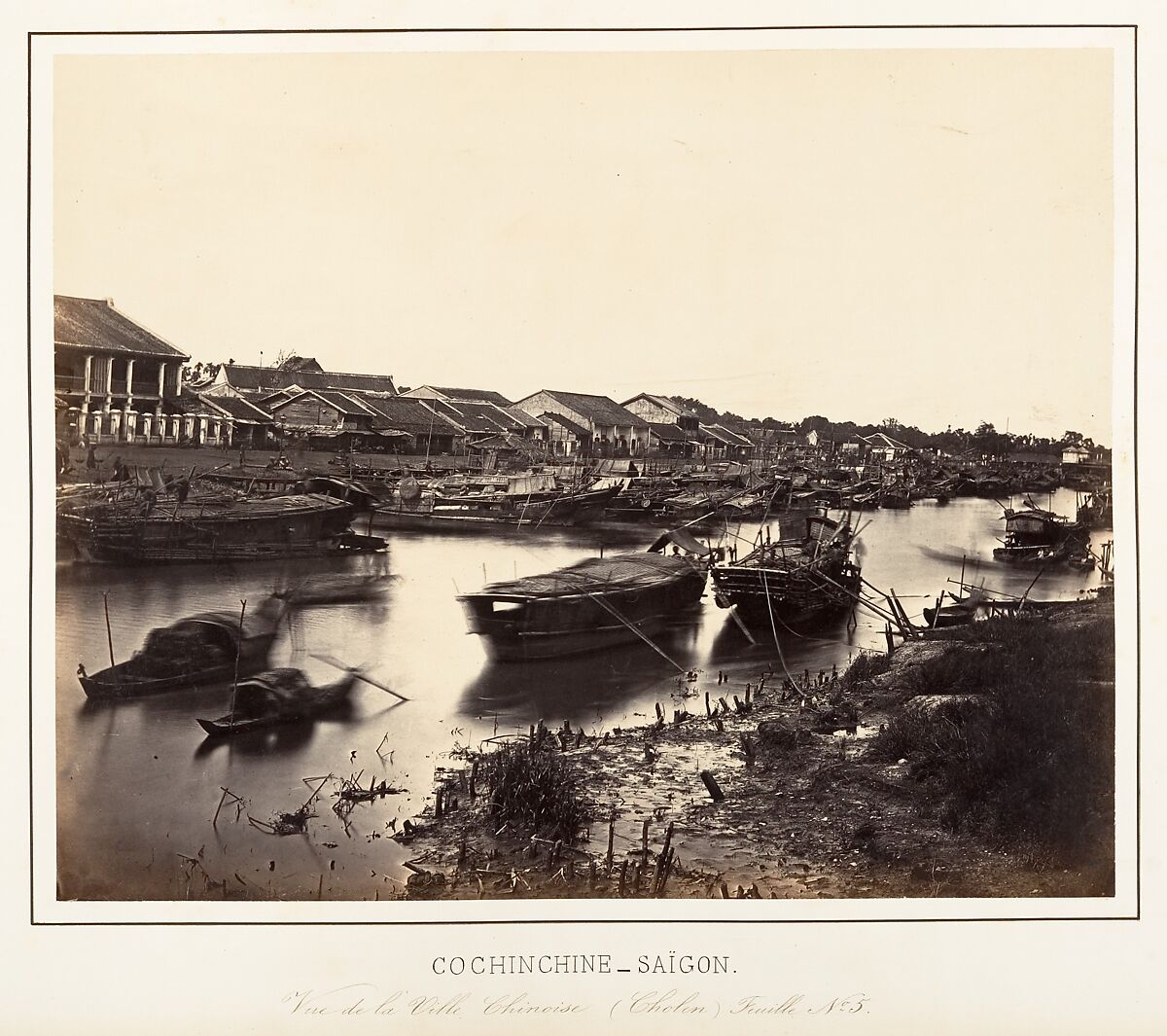 Vue de la Ville Chinoise (Cholen) Feuille No. 5, Saïgon, Cochinchine, Emile Gsell (French, Sainte-Marie-aux-Mines 1838–1879 Vietnam), Albumen silver print from glass negative 