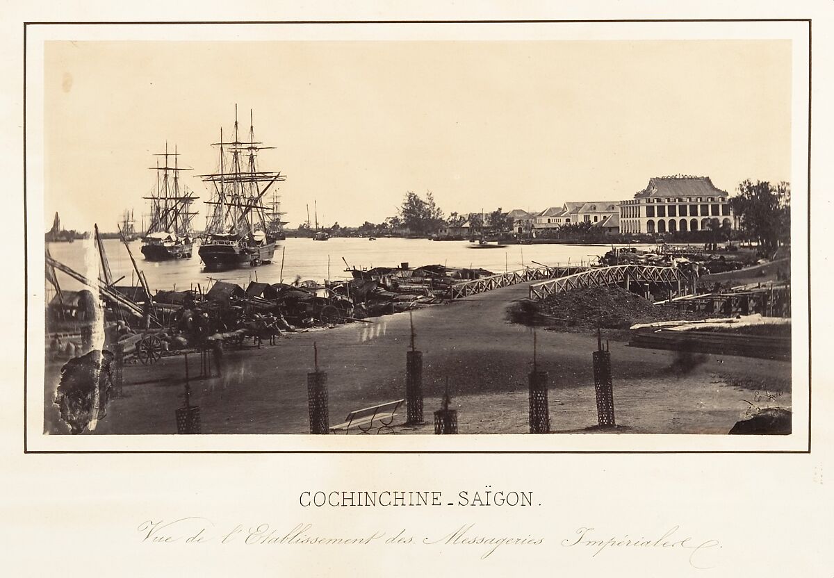 Vue de l'Etablissement des Messageries Impériales, Emile Gsell (French, Sainte-Marie-aux-Mines 1838–1879 Vietnam), Albumen silver print from glass negative 