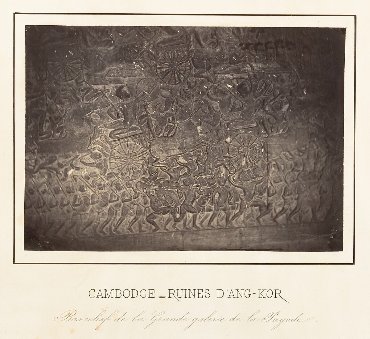 Bas-relief de la Grande Galerie de la Pagode, Emile Gsell (French, Sainte-Marie-aux-Mines 1838–1879 Vietnam), Albumen silver prints from glass negatives 