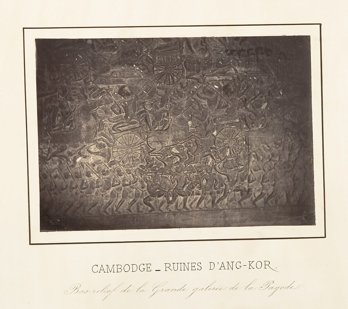 Bas-relief de la Grande Galerie de la Pagode, Emile Gsell (French, Sainte-Marie-aux-Mines 1838–1879 Vietnam), Albumen silver prints from glass negatives 