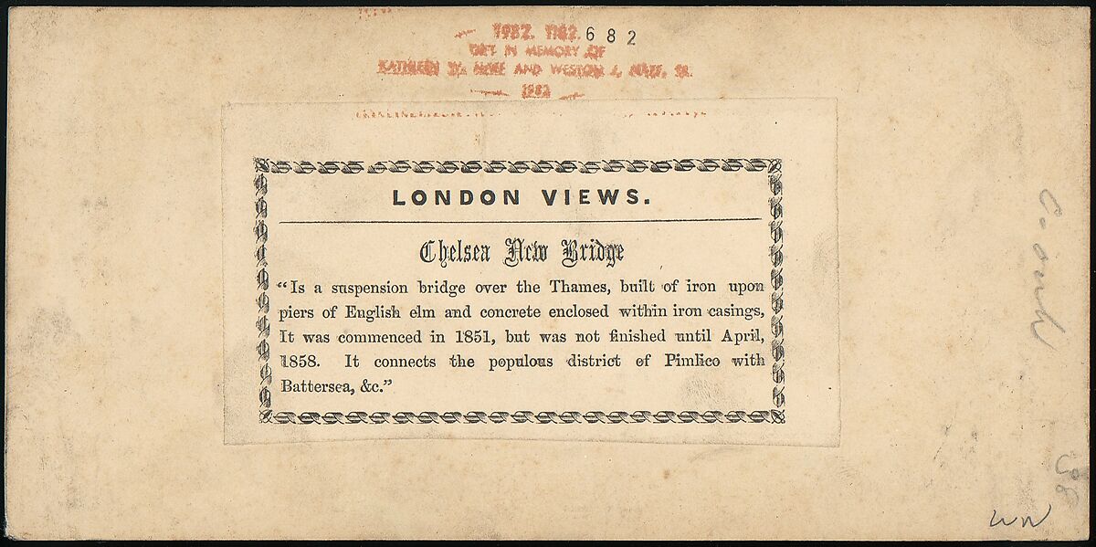 [Pair of Early Stereograph Views of British Bridges], Stereoscopic Gems, Albumen silver prints