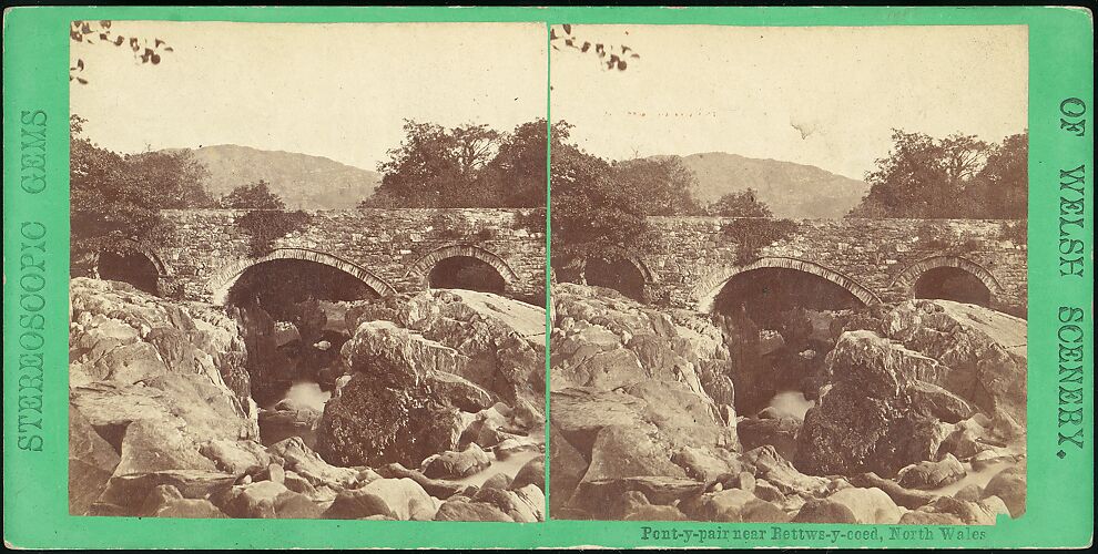 [Pair of Early Stereograph Views of British Bridges]