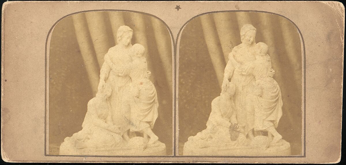 [Pair of Early Stereograph Views of British Statues], John Browning (British), Albumen silver prints 