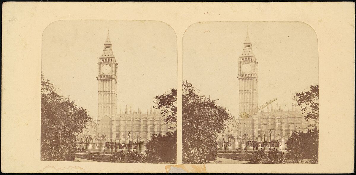 [Pair of Early Stereograph Views of London, England], Views of London (British), Albumen silver prints 