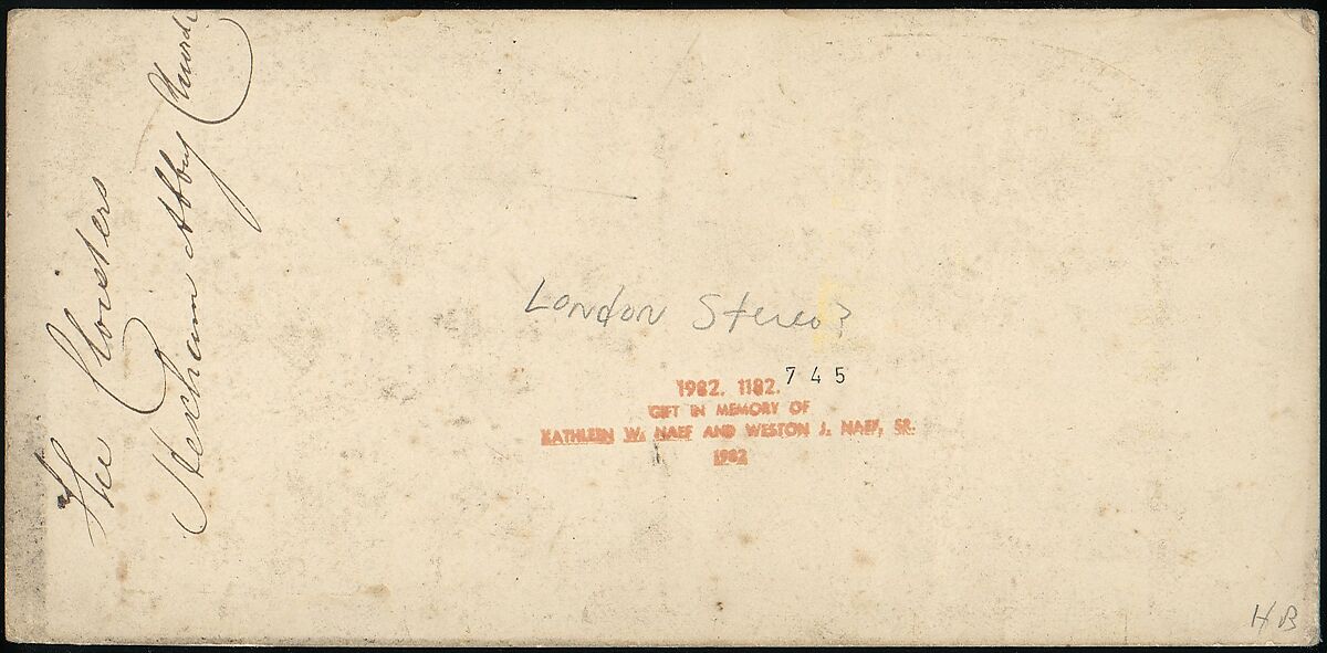 [Group of 10 Early Stereograph Views of British Chapels and Cloisters], Unknown (British), Albumen silver prints