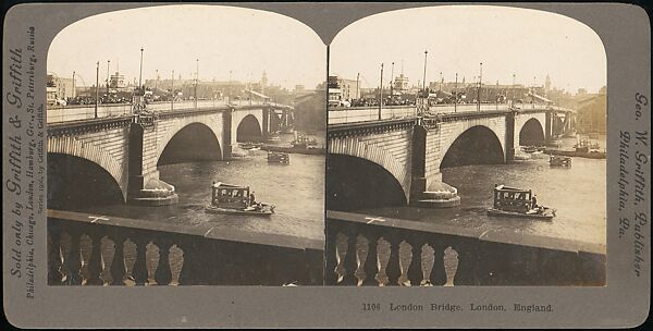 [Group of 4 Stereograph Views of London Bridges], Griffith &amp; Griffith, American, Albumen silver prints 