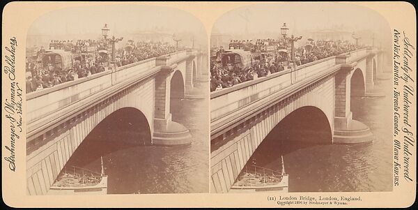 [Group of 4 Stereograph Views of London Bridges], Griffith &amp; Griffith, American, Albumen silver prints