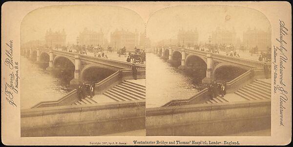 [Group of 4 Stereograph Views of London Bridges], Griffith &amp; Griffith, American, Albumen silver prints