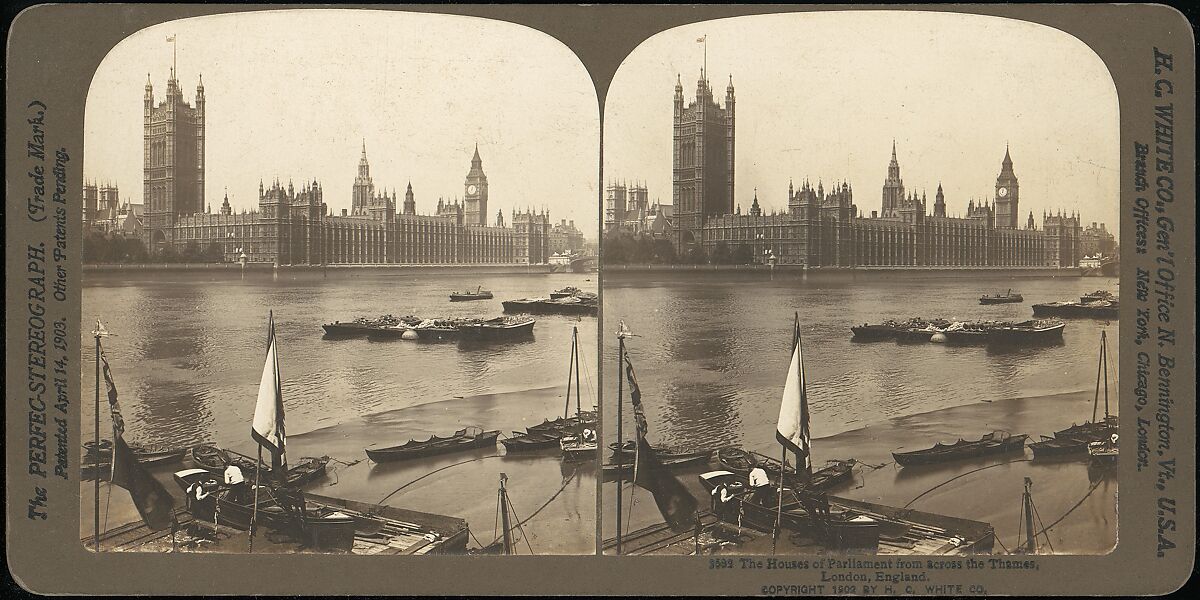 [Group of 5 Stereograph Views of the Houses of Parliament, London, England], Stereoscopic Gems, Albumen silver prints