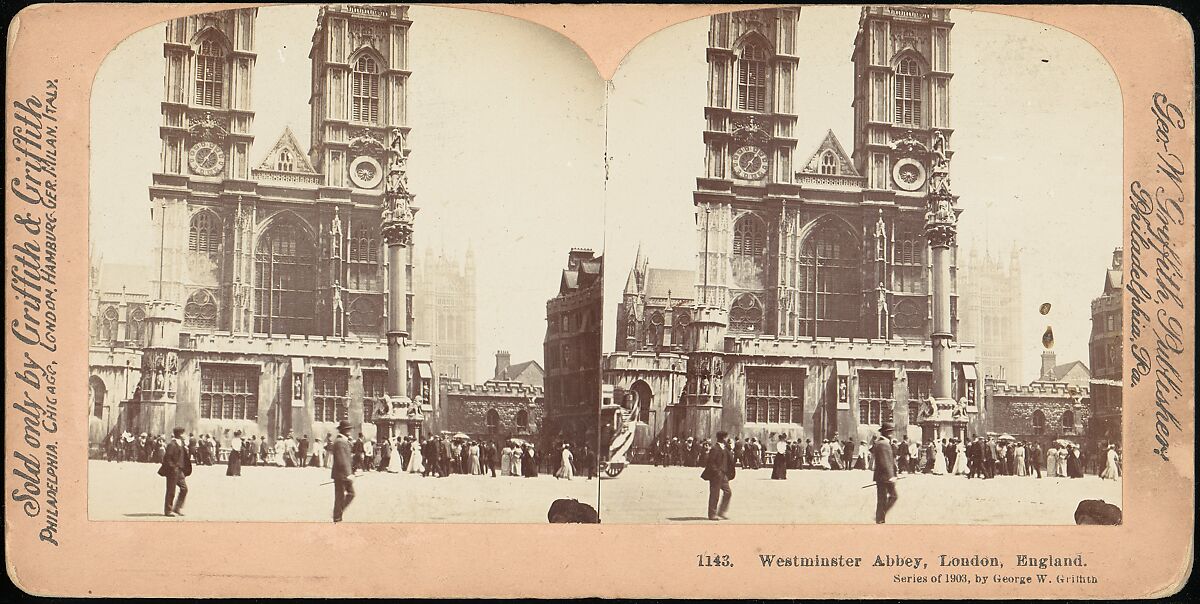 [Group of 5 Stereograph Views of Westminster Abbey, London, England], European and American Views, Albumen silver prints