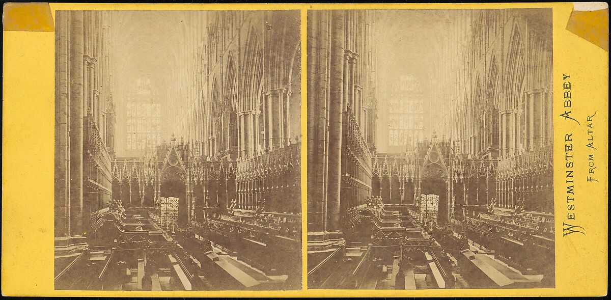 [Group of 5 Stereograph Views of Westminster Abbey, London, England], European and American Views, Albumen silver prints