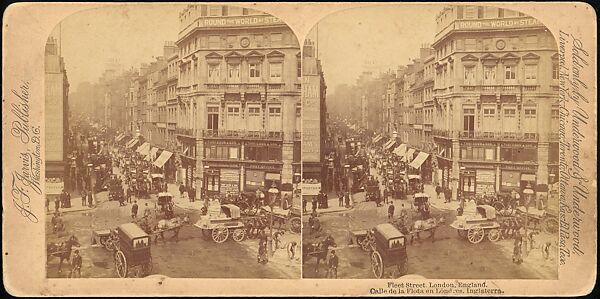 [Group of 3 Stereograph Views of Fleet Street, London, England], Underwood &amp; Underwood (American), Albumen silver prints 