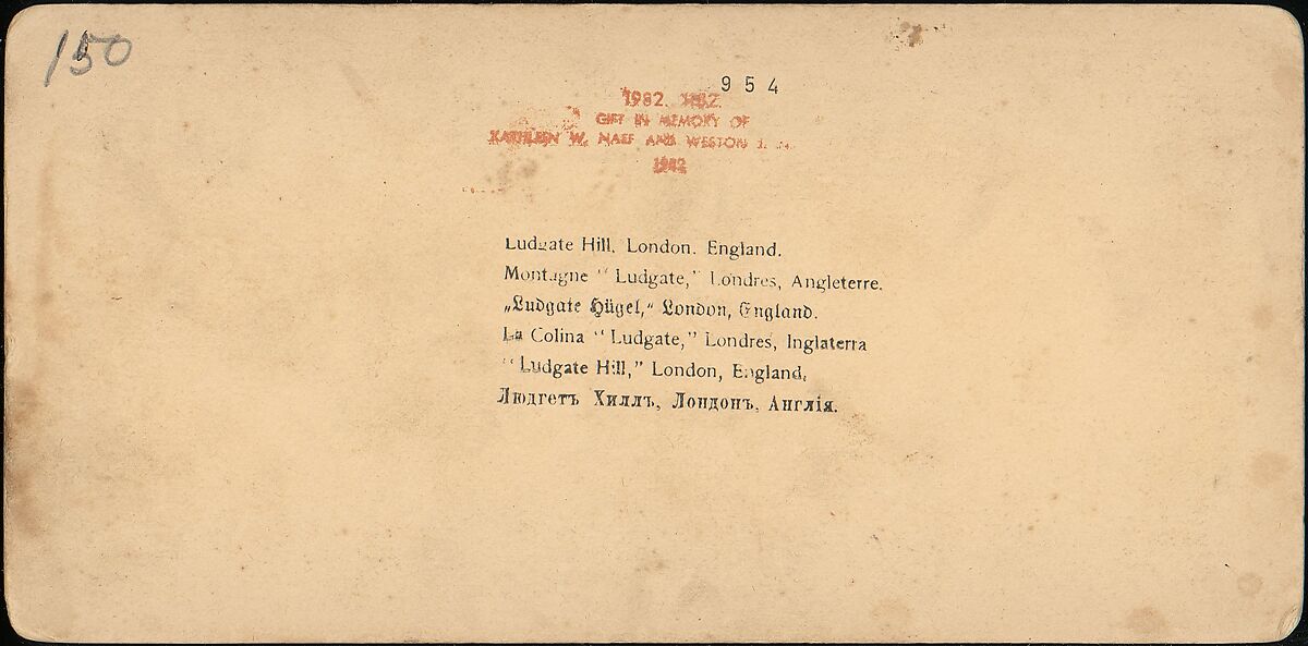 [Group of 4 Stereograph Views of Ludgate Hill, London, England], J. F. Jarvis (American), Albumen silver prints